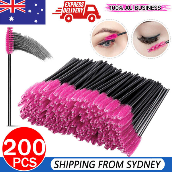 200PCS Disposable Mascara Wands Eyelash Brush Applicator Extension Spoolies AUS