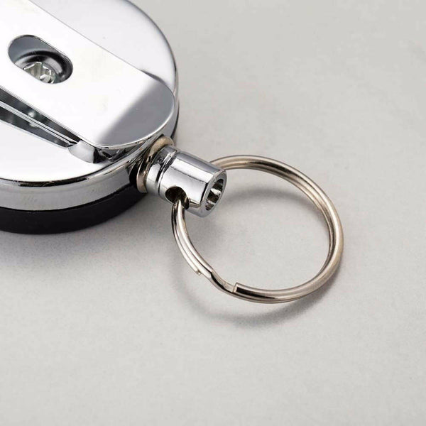 10Pcs Heavy Duty Metal Chain Retractable Pull Key Ring Belt Clip ID Cards Holder