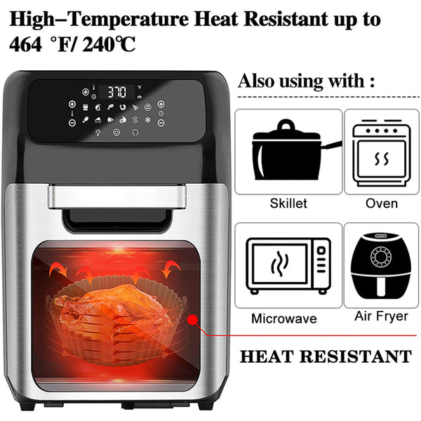 Air Fryer Silicone Pot Air Fryer Basket Liner Non-Stick Reusable Baking Tray AU