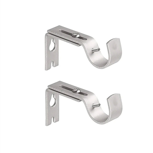 2 Set Curtain Rod Brackets Basics Adjustable Curtain Rod Tool Wall Bracket Hooks
