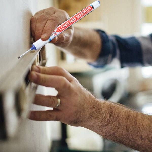 12Pcs Long Head Deep Hole Long Nosed Marker Multifunction Deep Drill Hol Marker