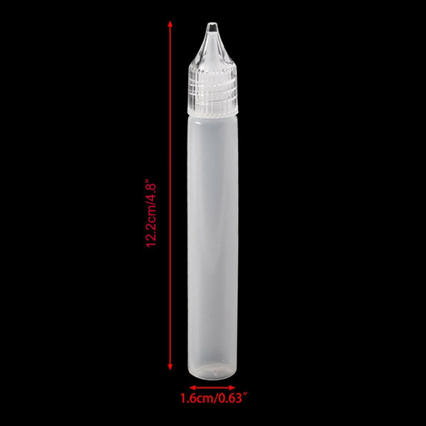 10x Squeezable Empty Plastic Needle Tip Oil Liquid Dropper Bottle Eye Drop 15ML