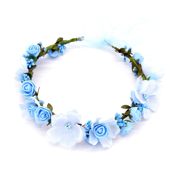 Women Party Flower Wreath Garland Beach Wedding Girl Hair Headband crown 4colour