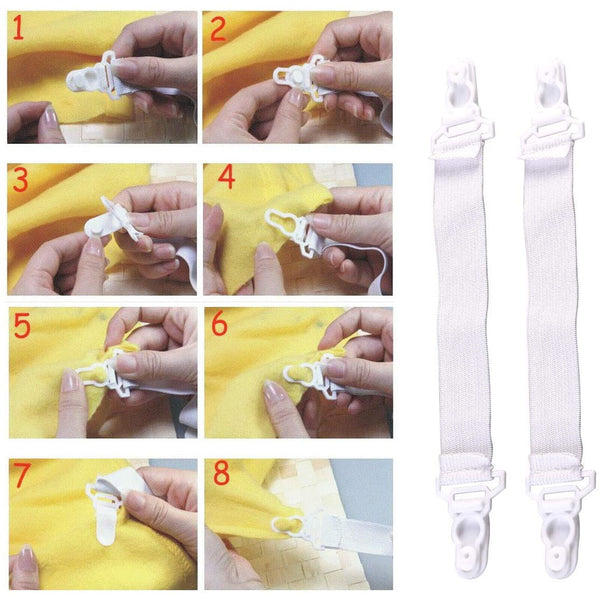 Elastic Bed Mattress Sheet Straps Clips Grippers Fastener Suspender Strip