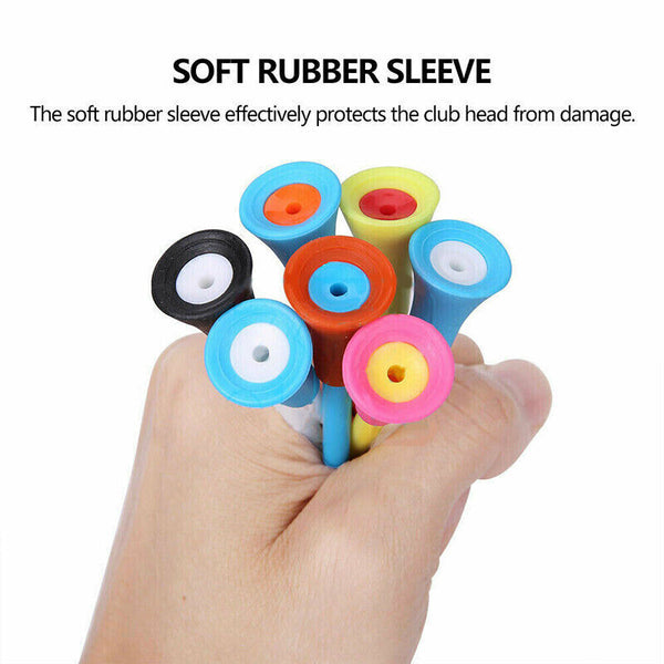 100Pack  83mm Golf Tees Multi Color Plastic With Rubber Cushion Top  Quality  AU