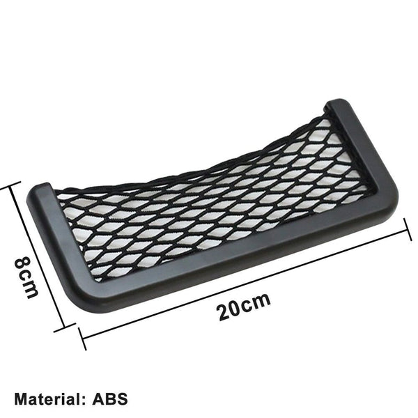 2Pcs Car Net Storage Holder Adhesive Pocket Auto For Phone Sunglasses Black Mesh - Lets Party