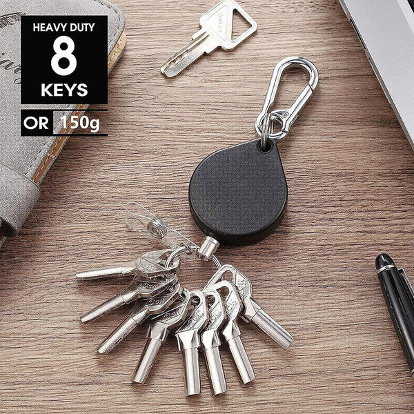 Heart Retractable Key Chain Heavy Duty ID Card Clip Lanyard Extendable Keychain - Lets Party