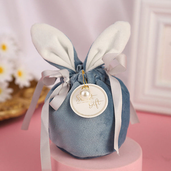 1-10x Easter Pouch Candy Bunny Jewelry Organizer Rabbit Wedding Gift Packing Bag