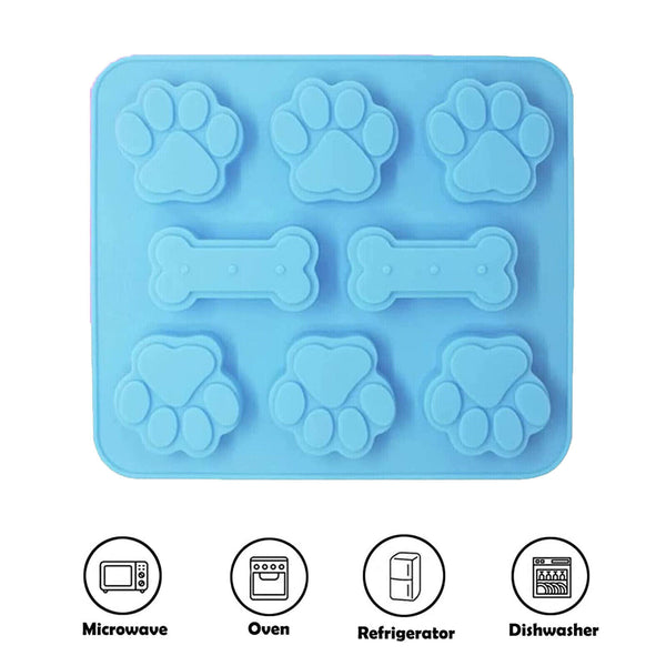 Silicone Chocolate Mould Cat Paw Dog Bone Choc Block Ice Tray Cake Cookie Mold