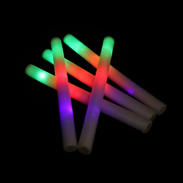 LED Foam Sticks RGB Thunder Wand Glow Sticks Flashing Light Rave Party