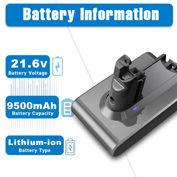 9500mAh Battery For Dyson V6 DC58 DC59 DC61 DC62 Animal SV03 SV04 SV06 SV09 DC72 - Lets Party