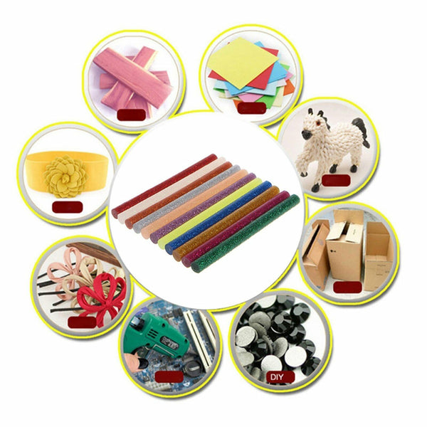 50pcs Multi Colour Hot Melt Glue Sticks Glitter For Electric Glue Gun Craft DIY