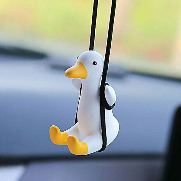 Car Pendant Cute Anime Little Duck Swing Auto Rearview Mirror Hanging Ornament