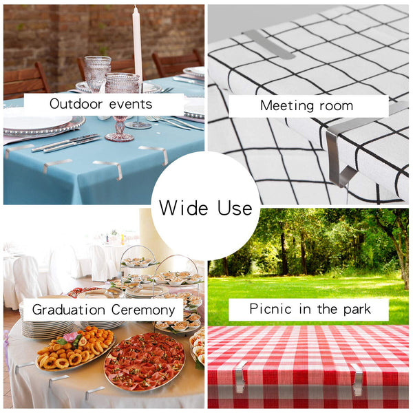 12X Stainless Steel Tablecloth Clips Desk Table Cloth Cover Clamp Holder Party