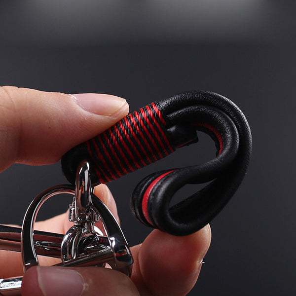 Fashion Metal Leather Car Keychain Keyring Keyfob Key Chain Ring Holder Bag Gift