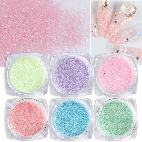 24PCS 12 Colors Nail Art Candy Glitter Powder Set Sugar Matte Effect Dipping DIY