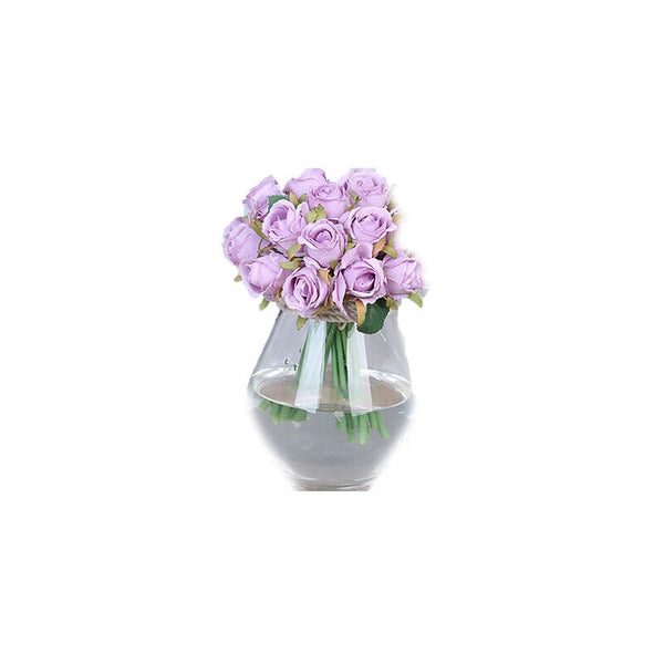 12 Heads Silk Rose Artificial Flowers Fake Bouquet Buch Home Wedding Party Decor