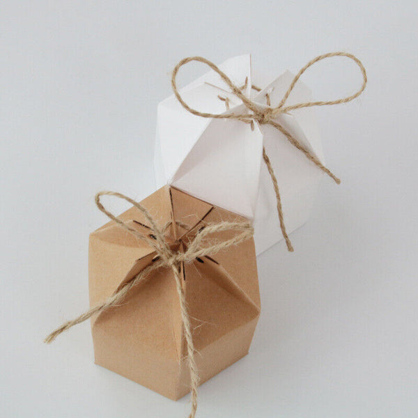 50Pcs Xmas Candy Gift Box Bag Pillow Favor Kraft Paper Gift Favour Wedding Party