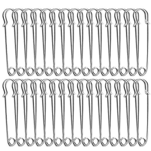 Large Safety Pins 3.5Inch 87mm Silver Tone Metal Craft Sewing Quilt Need