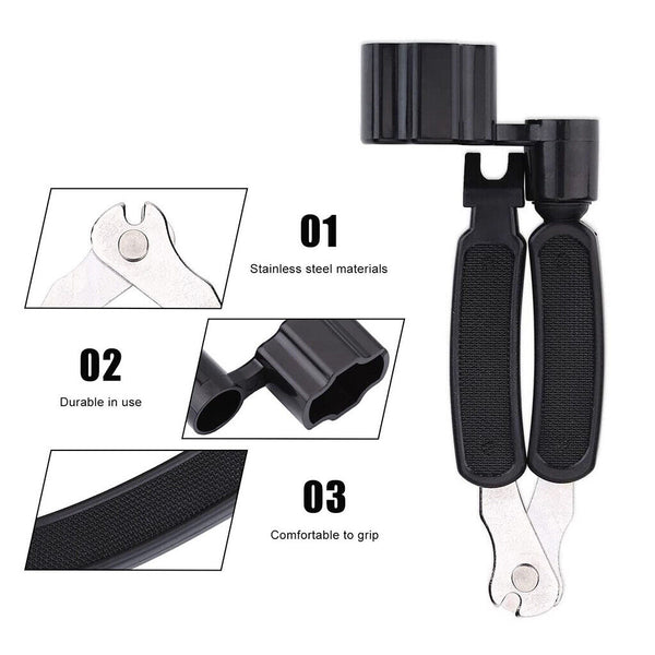 3-in-1 Guitar String Winder and Cutter Pin Puller Electric Acoustic Guitar Tool