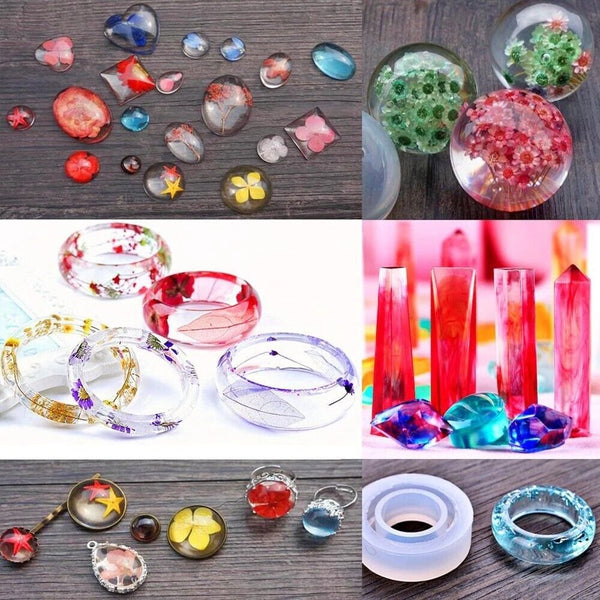 94X DIY Jewelry Mould Handmade Crystal Glue Making Set Resin Silicone Mold Kit