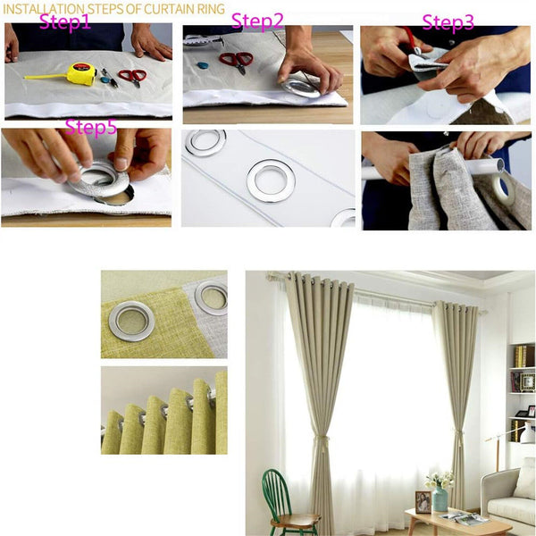 5/10/20/50X Roman Blind Window Curtain Ring Curtain Grommets Curtain Eyelet Ring