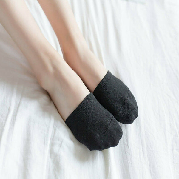 Women Half Foot Toe Cover Solid Socks Invisible Summer Breathable Casual