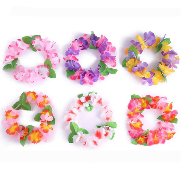 6X Summer Essentials Hawaiian Hawaiian Leaf Flower Head Rings Decorate Brand AU