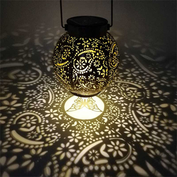2PCS Solar Powered LED Morrocan Lantern Hanging Outdoor Garden Lamp Light Adorn
