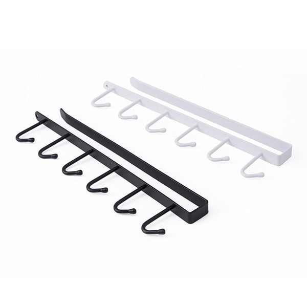 Traceless Iron Storage Hook Shelves Kitchen Cabinet Multifunction Racks 6 Hooks