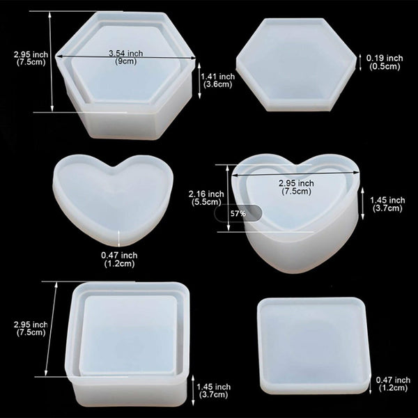 10PCS Resin Casting Molds Silicone Mold Pendant Tray Jewelry Mould Craft Kit New