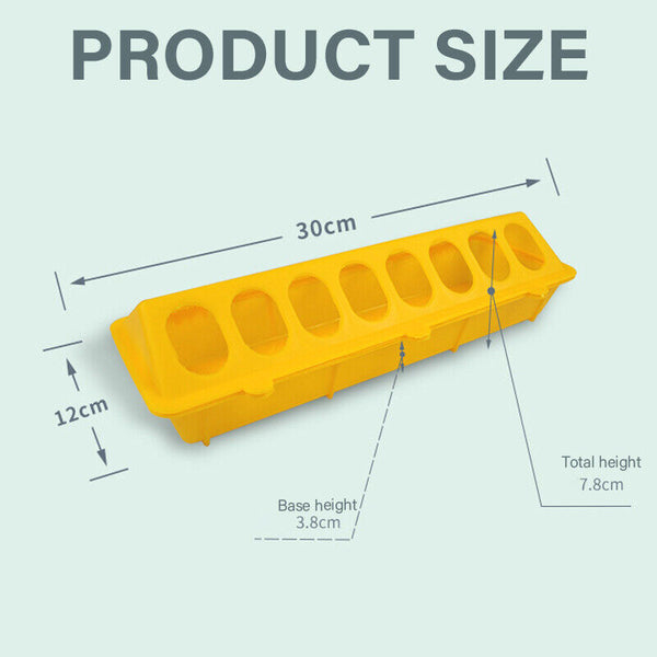 30cm Feeder Storage Trough Quail Drinker Plastic Wild Stable Chick Birds Pigeons