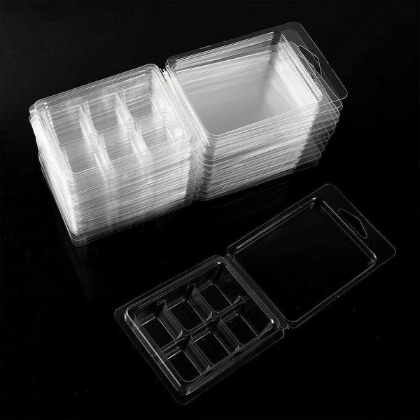 10-100 Bulk Wholesale Soy Wax Melt Containers Clamshell Mould 6 Cavity Clam Shel