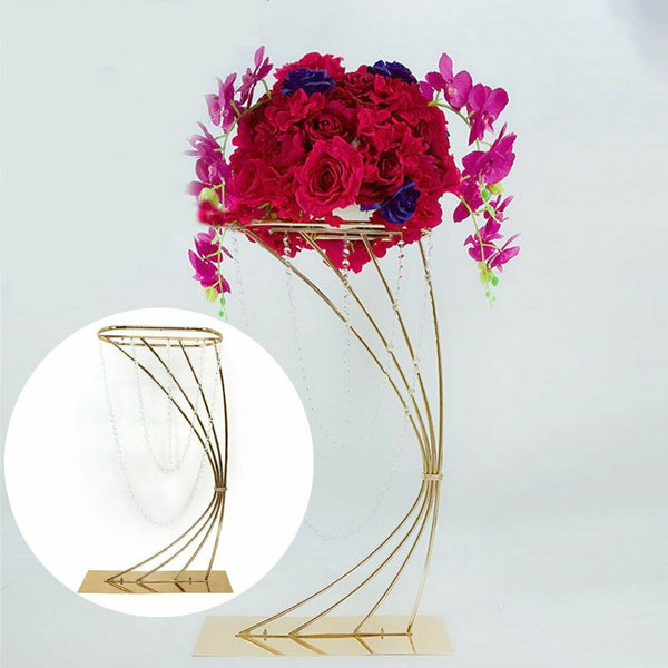 83CM Crystal Balls Vase Metal Flower Stand Iron Wedding Party Props Decor AU