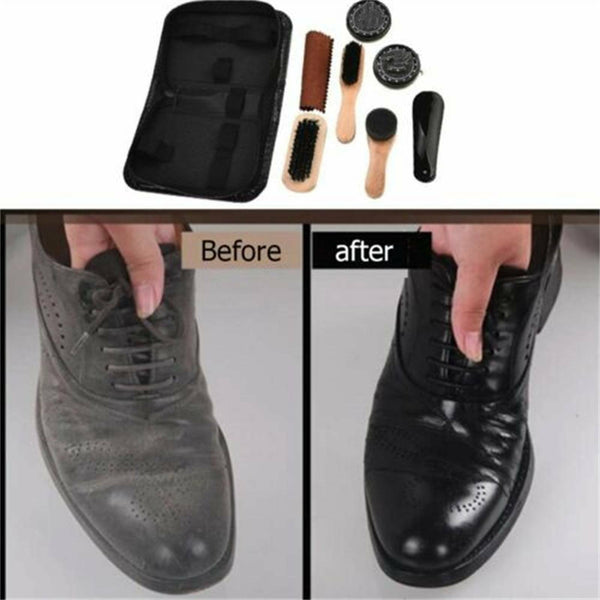 8pcs Shoes Boots Sneakers Polishing Cleaning Kit Leather Bag Shoe Shine Care Kit