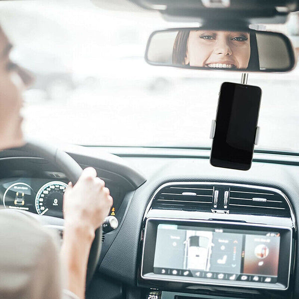360° Rotatable Retractable Car Phone Holder Rearview Mirror Multifunctional AU
