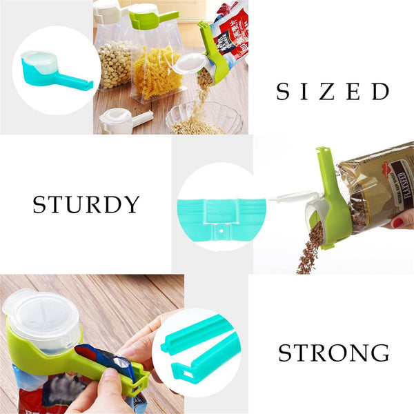 4X Food Seal Pour Storage Bag Clip Plastic Clamp Snack Sealing Clip Sealer Clamp