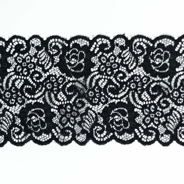 3Mx15cm Lace Fabric Black Trim DIY Craft Polyester Cotten Cloth Flower Wedding