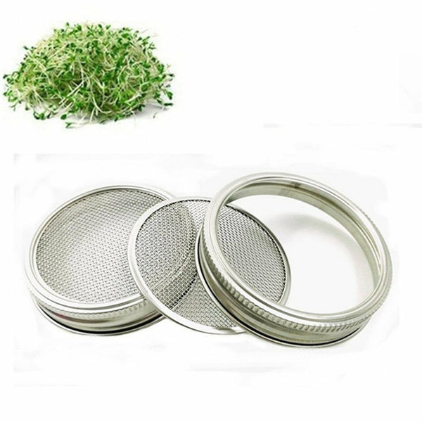 Seed Sprouting Lids Tools Strainer Screen Kits for Wide Mouth Mason Canning Jar