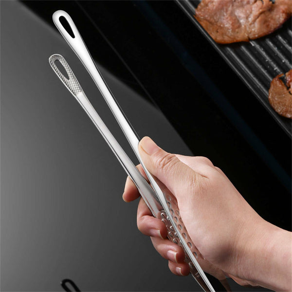 24/28cm Stainless Steel Kitchen Straight Grill Tweezers BBQ Food Tongs Tools AU