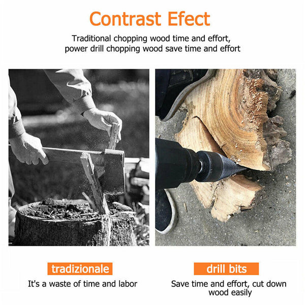 High Speed Twist Firewood Drill Bit Wood Splitter Splitting Cone Driver