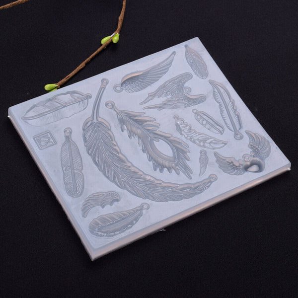 Resin Casting Mould Feather Molds for Jewelry Pendant Silicone DIY Making Wing