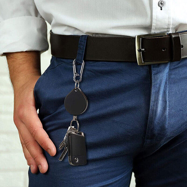 Heart Retractable Key Chain Heavy Duty ID Card Clip Lanyard Extendable Keychain - Lets Party
