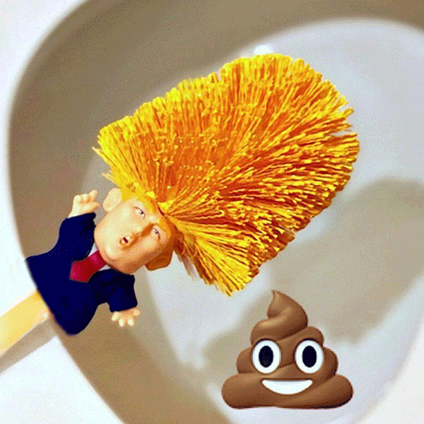 Donald Trump Toilet Brush Bowl Gag Gift Hand Made Home Cleaner Brush Gift Toy AU