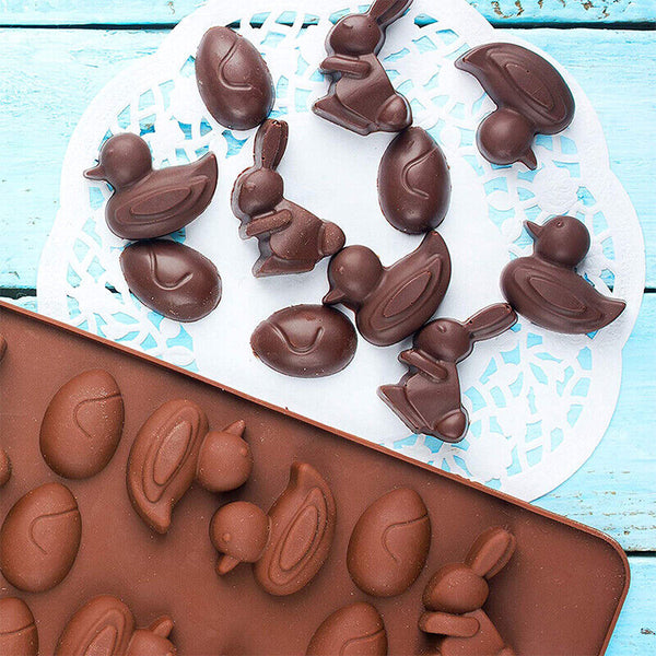 Bunny Egg Easter Chocolate Cake ice Cube Cookie Silicone Mold Mould Duck Tray