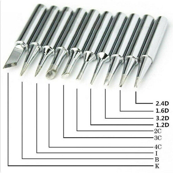 10Pcs Soldering Iron Tips Solder Rework Lead Standard Size Accessories Parts AU