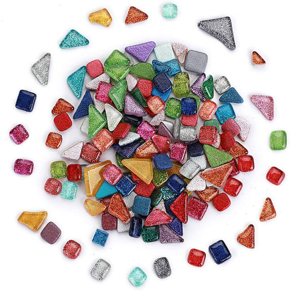 Mixed Glitter Glass Tiles Crystal Mosaic Tiles Kitchen Bathroom Art Craft Supply