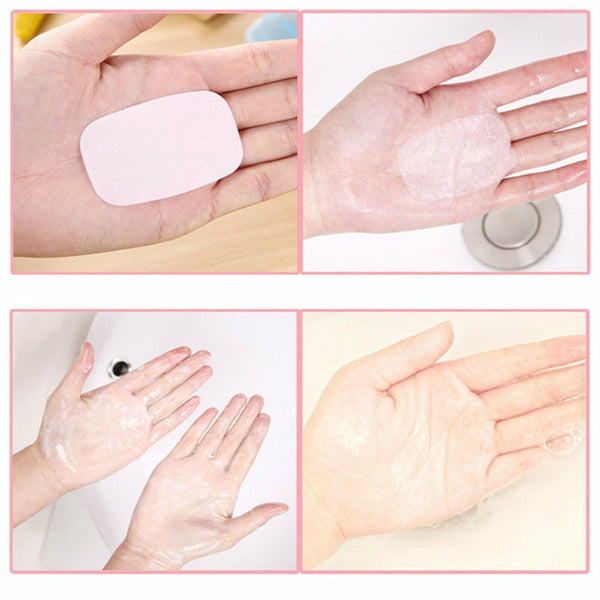 1box Portable Washing Slice Sheets Hand Bath Travel Scented Foaming Paper Soap