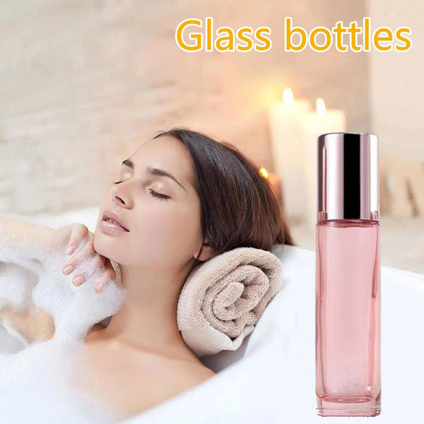 UP 100PCS Glass Roller Bottle Rollerball Gradient Perfume Roll On Ball Essential