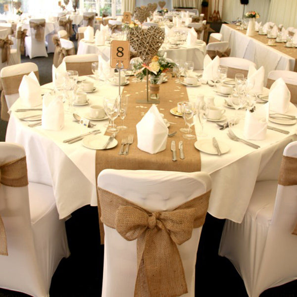 Burlap Hessian Fabric Chair Sash Table Runner 2.4m Long Vintage Wedding Party AU